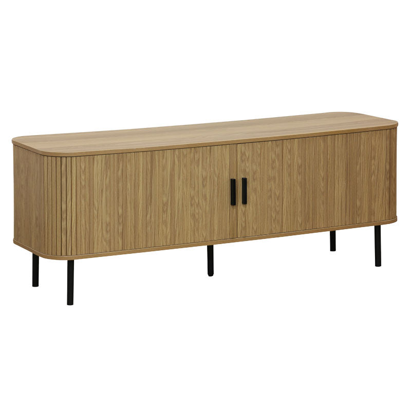 ТВ-Бюфет Scandi MDF естествен цвят с черни метални крака 150x45x57.5cm