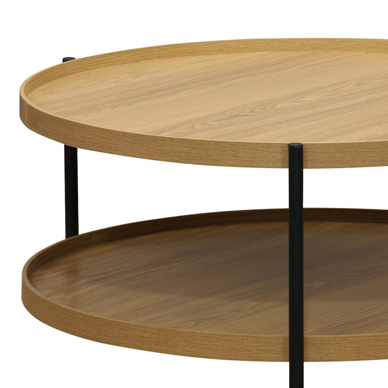 Холна маса Portogie мдф натурален - черен метал Д80х40см