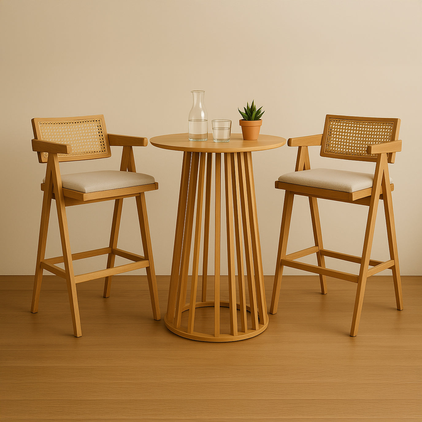 Бар маса Domonic мдф естествен D60x105см