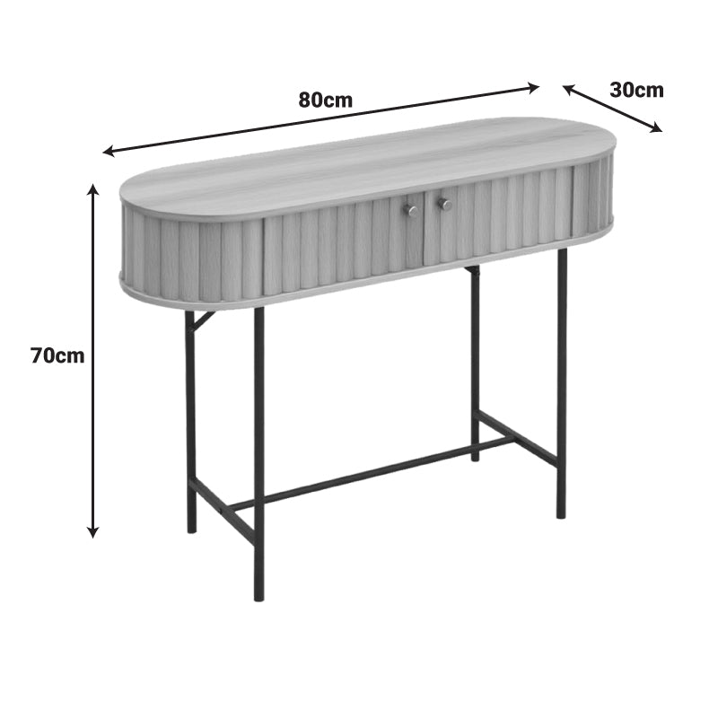 Конзола Zeplen mdf-метал в нюанс дъб 100x35x75см