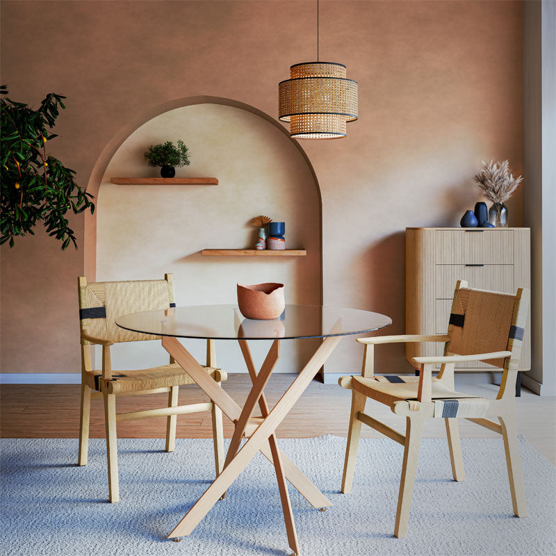 Фотьойл Olivier естествен черен бук-естествено въже 62x60x85см