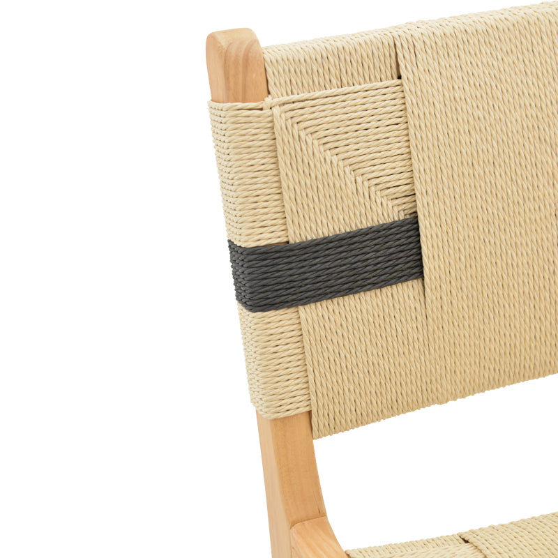 Бар стол Julien естествено каучуково дърво-естествено-черно въже 45x46x95см