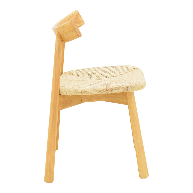 Стол clareta каучуково дърво-въже в естествен нюанс 53x55x79см