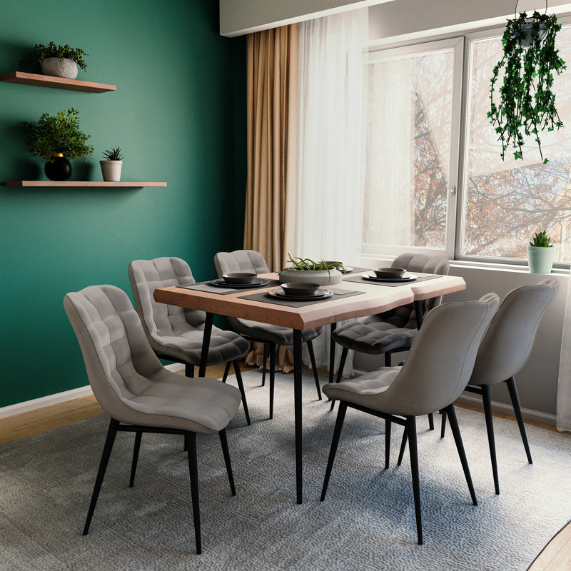 Стол Vittorio антрацитно-черен метален крак 46x62x80см