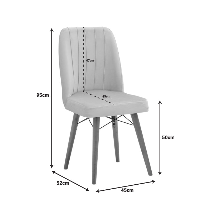 Стол Vespera кадифе екрю-орех крак