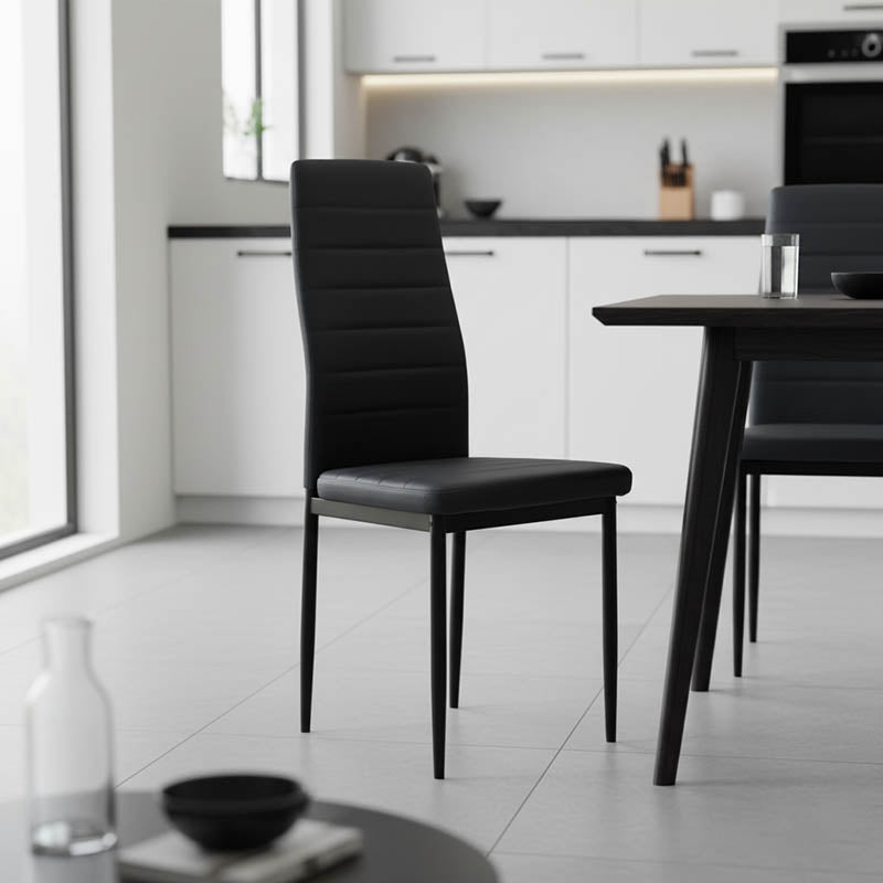 Стол Parker PU антрацитно-черен крак 42x48x98см