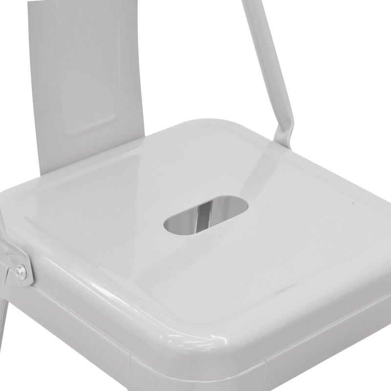 Бар стол с облегалка Utopia метален бял 42x42x97см