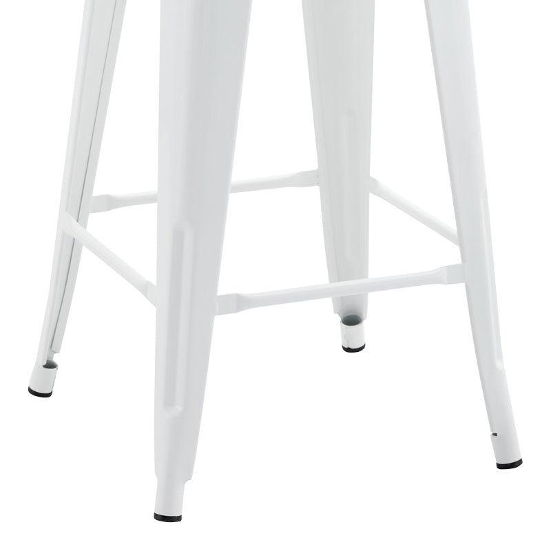 Средно висок бар стол с облегалка Utopia метал в бял нюанс 42x42x86см