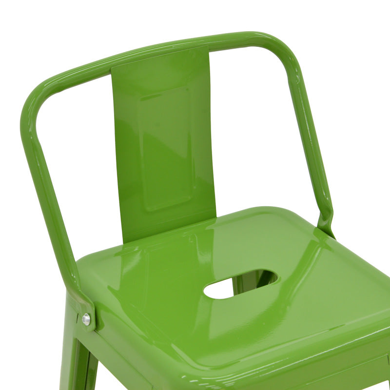 Бар стол с облегалка Utopia метал зелен 42x42x97см