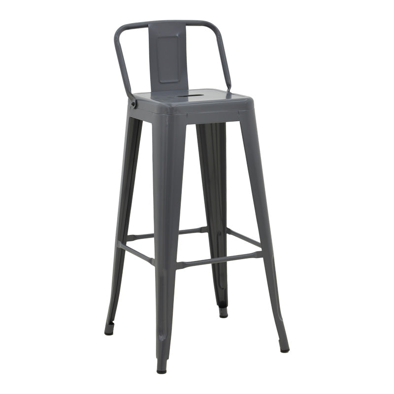 Бар стол с облегалка Utopia метал антрацит 42x42x97см