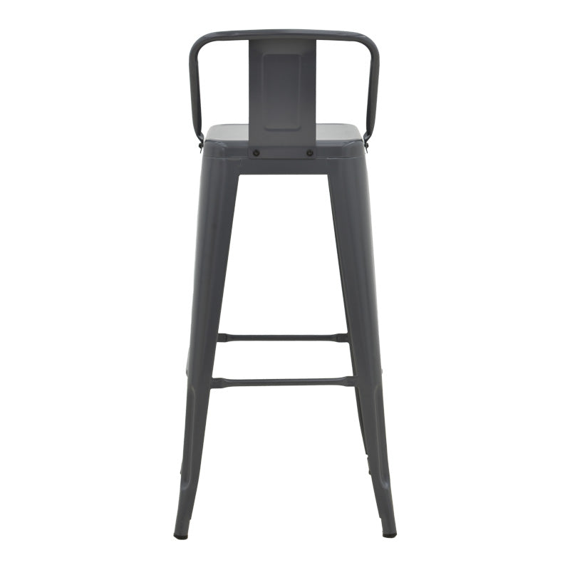 Бар стол с облегалка Utopia метал антрацит 42x42x97см