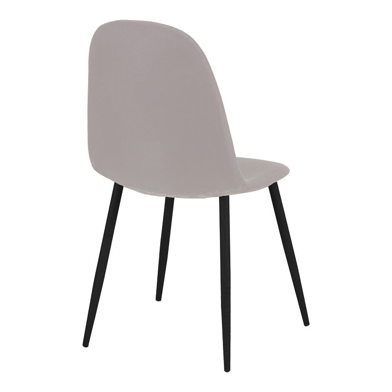 Трапезен стол Bella сив плат и черен метален крак 43.5x52x89см