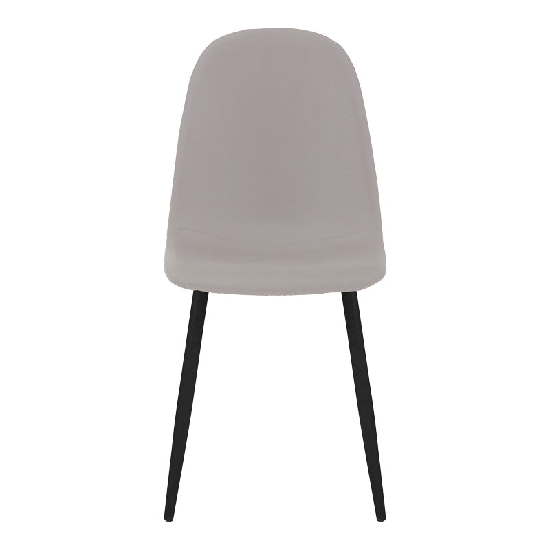 Трапезен стол Bella сив плат и черен метален крак 43.5x52x89см