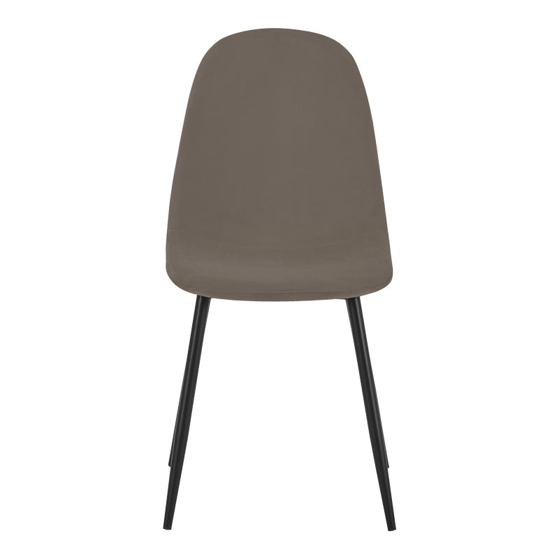 Трапезен стол Bella кадифе в сив цвят и черен метален крак 43.5x52x89см