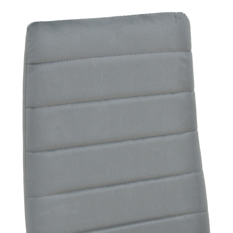 Стол Parker кадифе в сив нюанс с черен метален крак 39.5x48x95cm