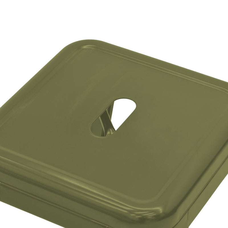 Табуретка Utopia тъмно маслинено зелена метална 30x30x45см