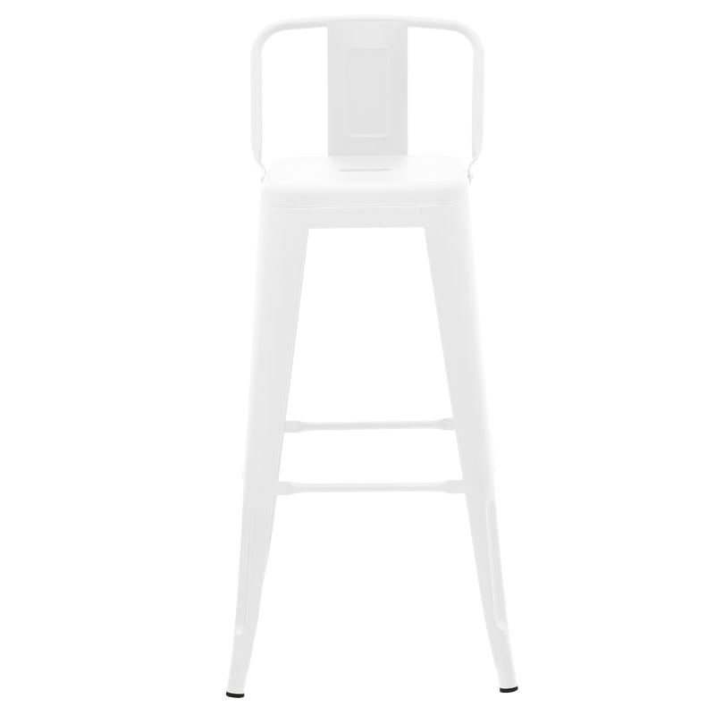 Бар стол с облегалка utopia бял матов метал 42x42x97см