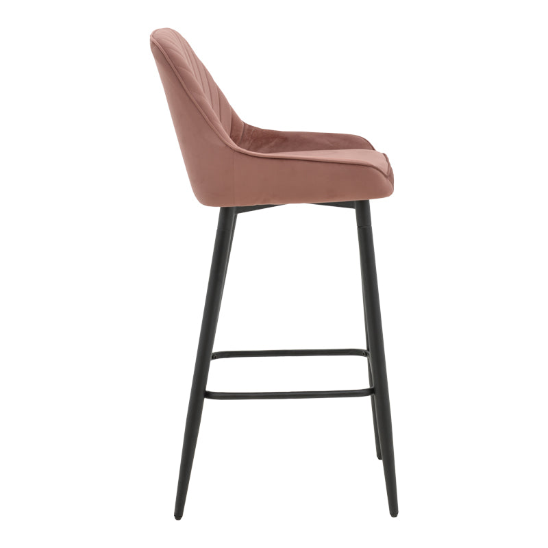 Бар стол Deppy кадифе гнила ябълка - черен метал 43x54x102см