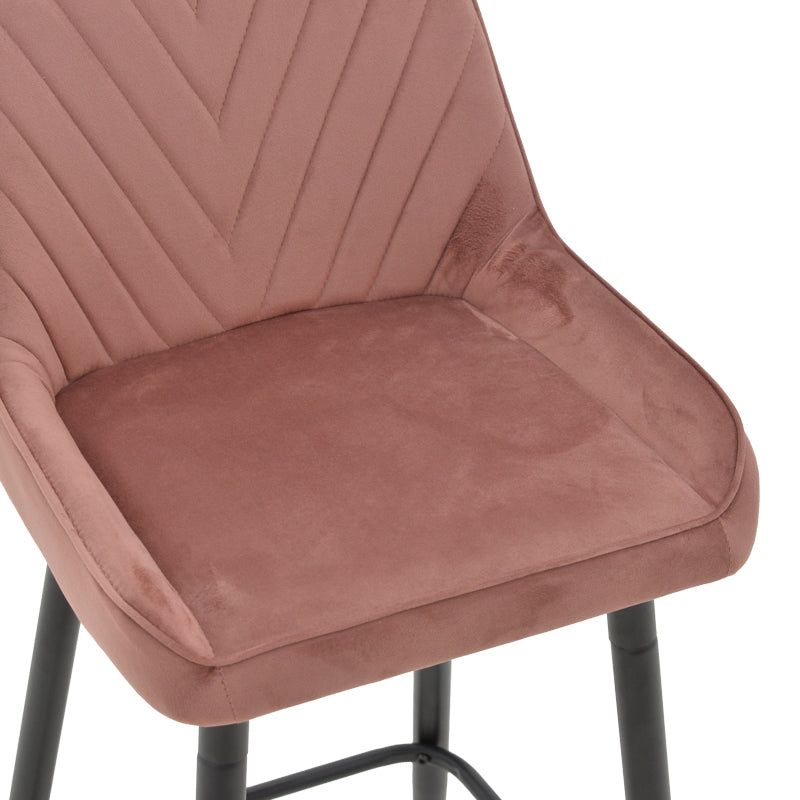 Бар стол Deppy кадифе гнила ябълка - черен метал 43x54x102см