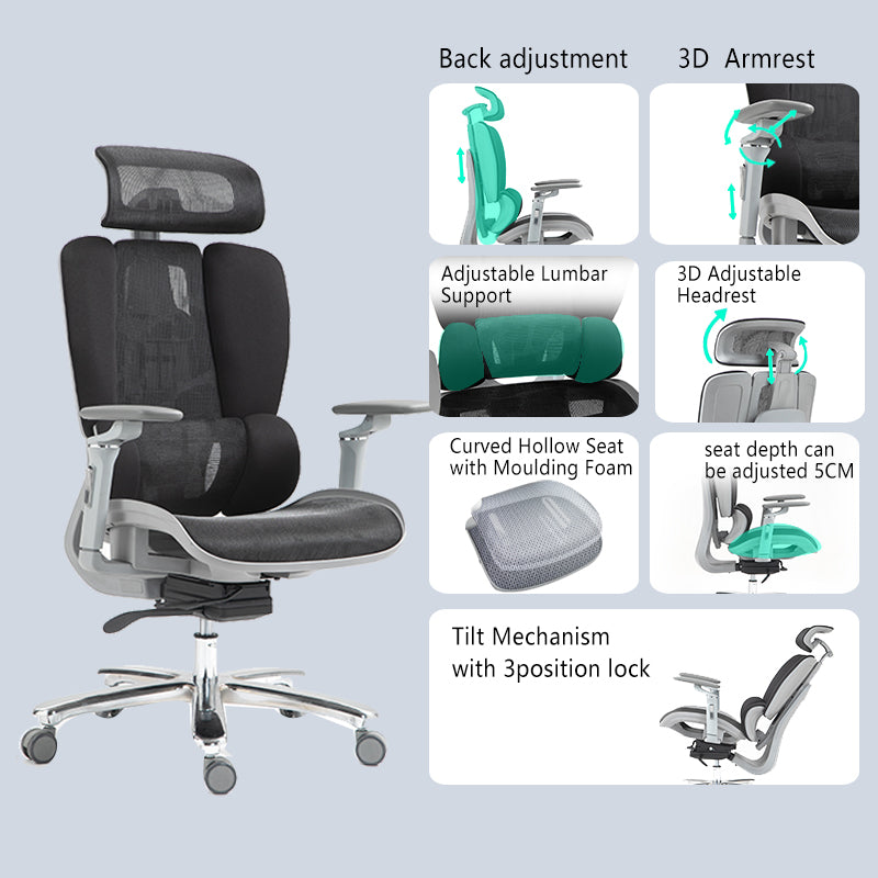 Офис стол Chocky черен цвят 68x69x120см