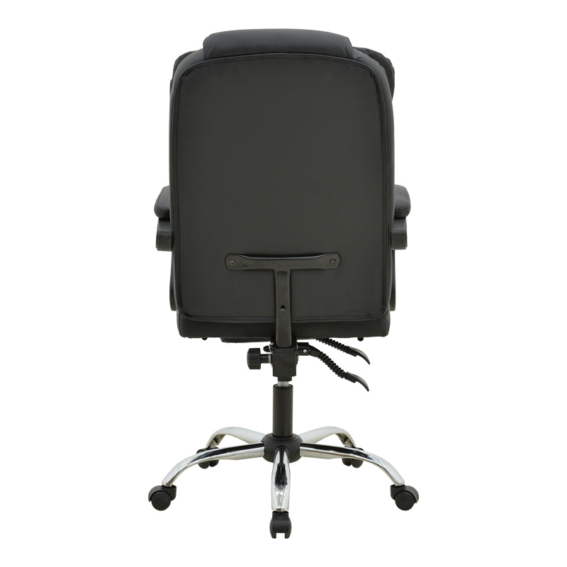 Директорски офис стол с поставка за крака и масажен механизъм volter pu черен 62x70x110см