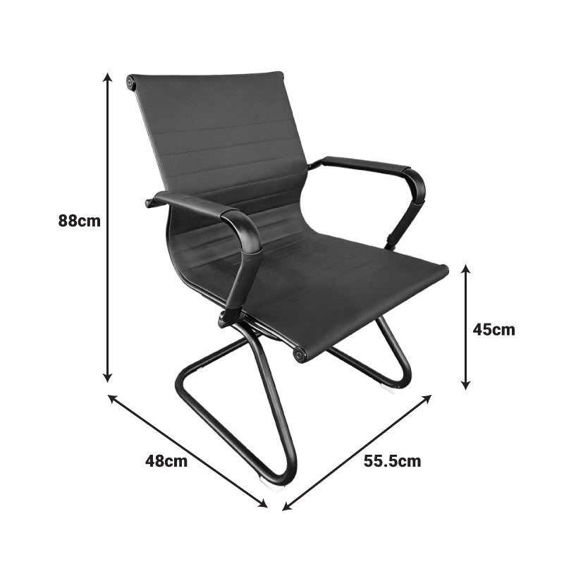 Офис стол за гости Valter черен pu 55,5x48x88см