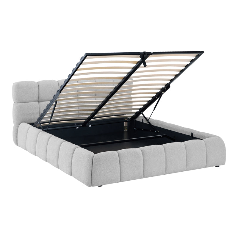 Легло Jeby тапицирано в сив цвят с място за съхранение 160x200см