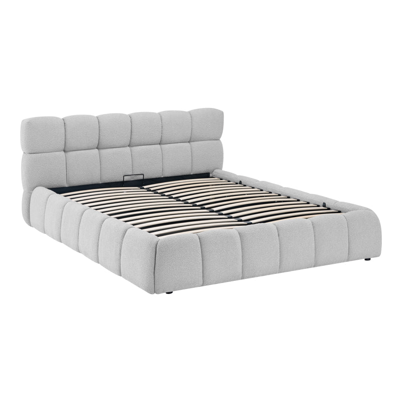 Легло Jeby тапицирано в сив цвят с място за съхранение 160x200см