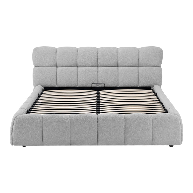 Легло Jeby тапицирано в сив цвят с място за съхранение 160x200см