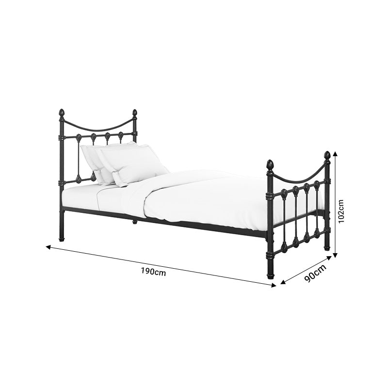 Легло Beowulf черен метал 90x190см