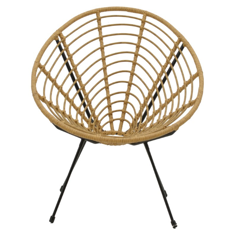 Градински стол Naoki pe естествен-метал черен крак 78x74x87см