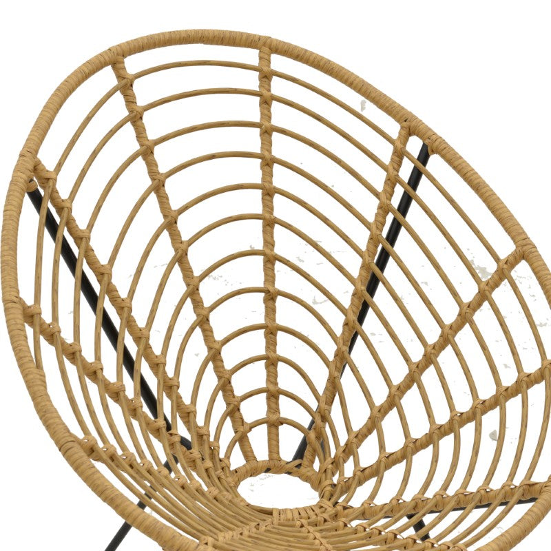 Градински стол Naoki pe естествен-метал черен крак 78x74x87см