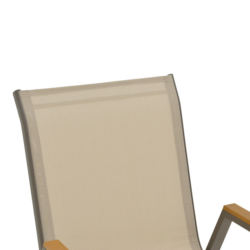 Кресло Azelie шампанско алуминий и текстил в светло сив нюанс 56x75x88см