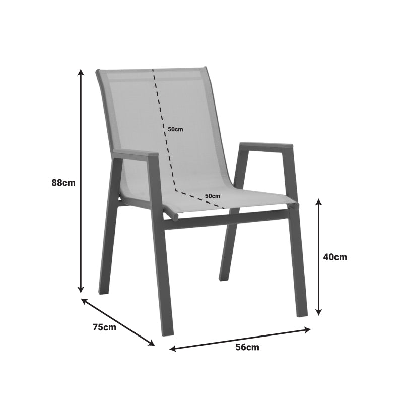 Комплект градински Lafla-Azelie от 7части шампанско алуминий / естествен нюанс с маса 160-240x100x75см
