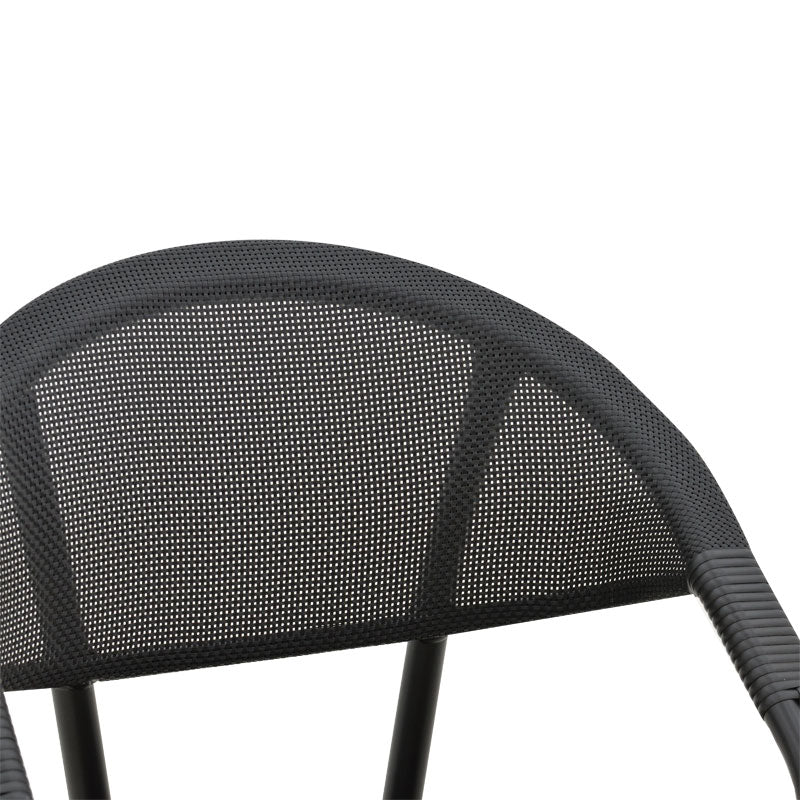 Фотьойл Isaia черен алуминий-текстил черен 57x57x83см