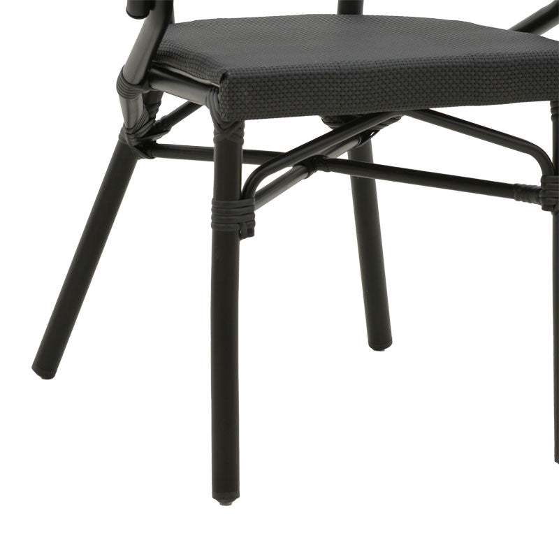 Фотьойл Isaia черен алуминий-текстил черен 57x57x83см