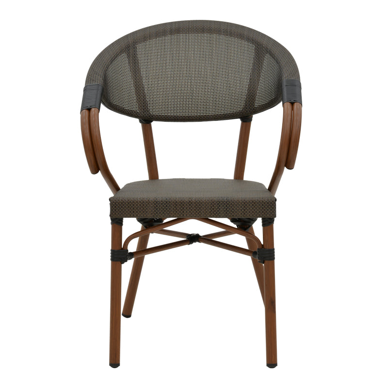 Фотьойл Isaia тъмно кафяв алуминий-текстилен черен 57x57x83см