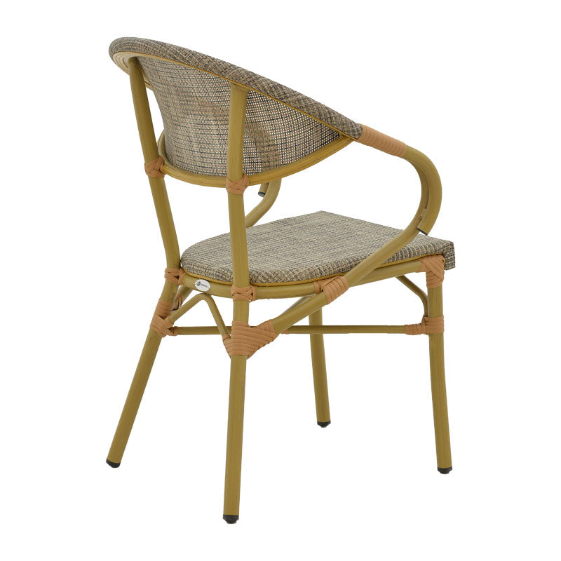 Стол Isaia естествен алуминий-текстилен сив 57x57x83см