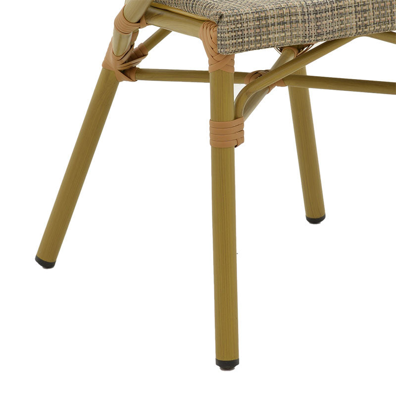 Стол Isaia естествен алуминий-текстилен сив 57x57x83см