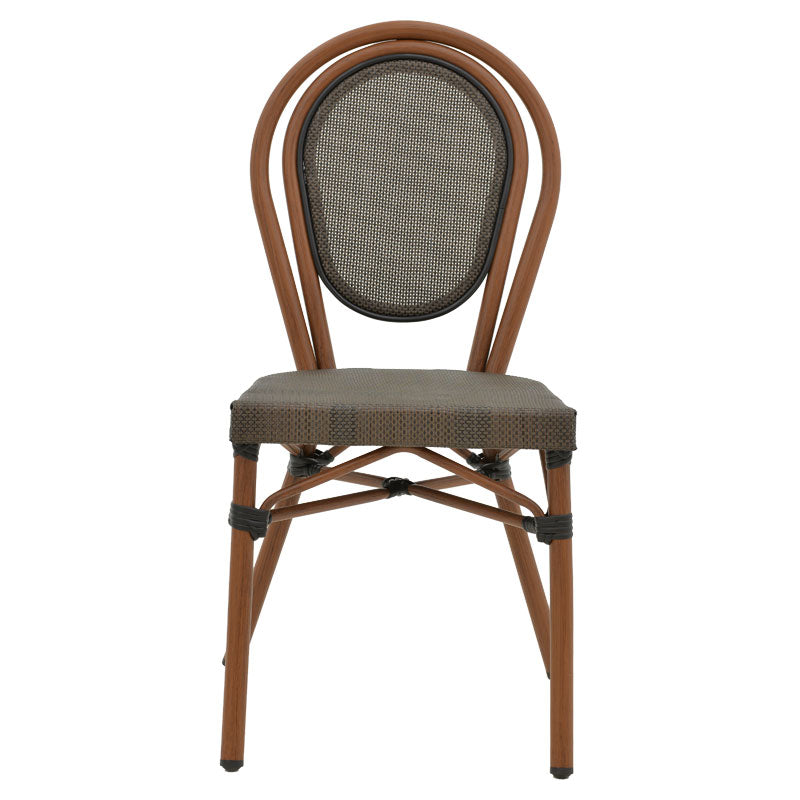 Стол градински Nacia тъмно кафяв алуминиево-сив текстил 45x59x85cm