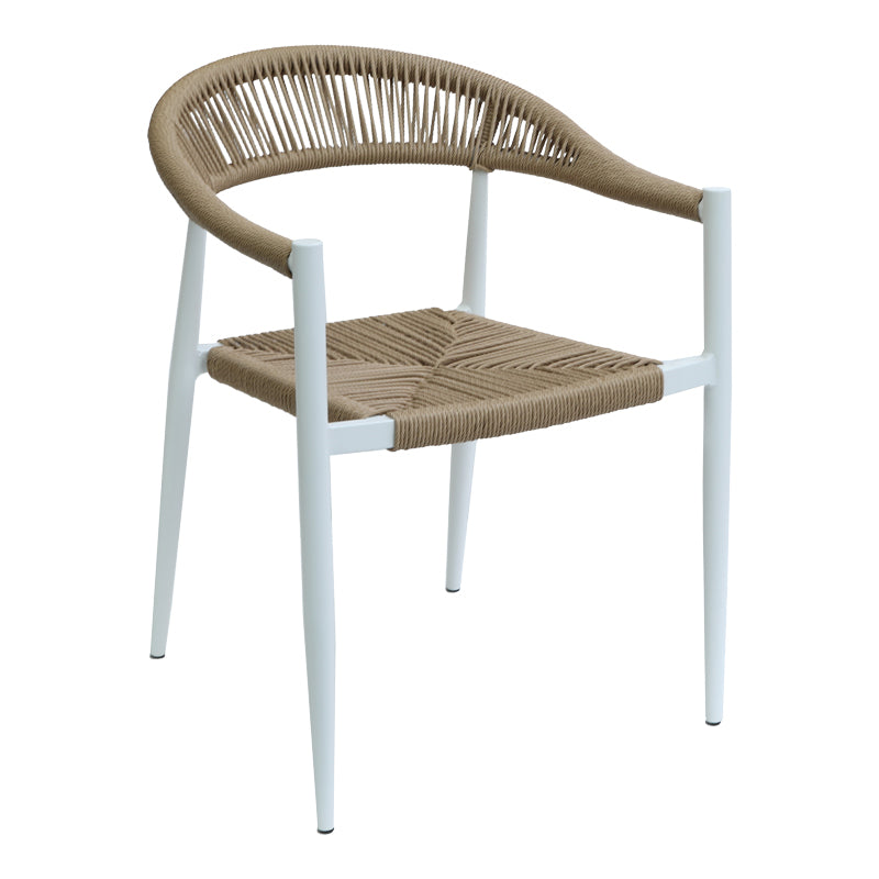 Градински стол Fagen бял алуминий-естествен текстил 56x60x78см