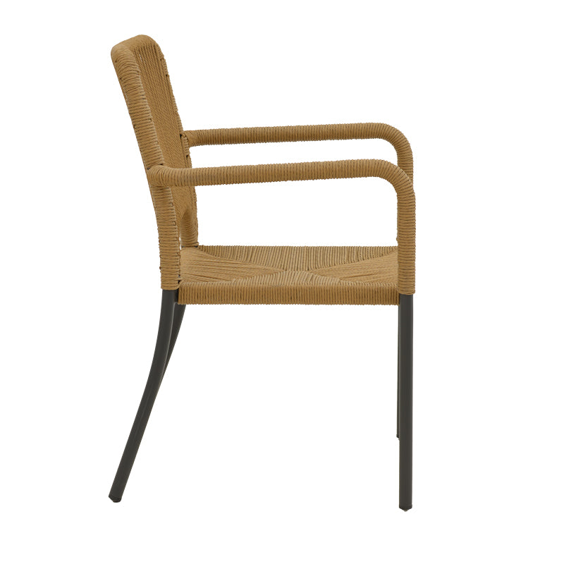 Алуминиев фотьойл Norture стифиращ антрацит рамка-естествен ратан 57x61x85см