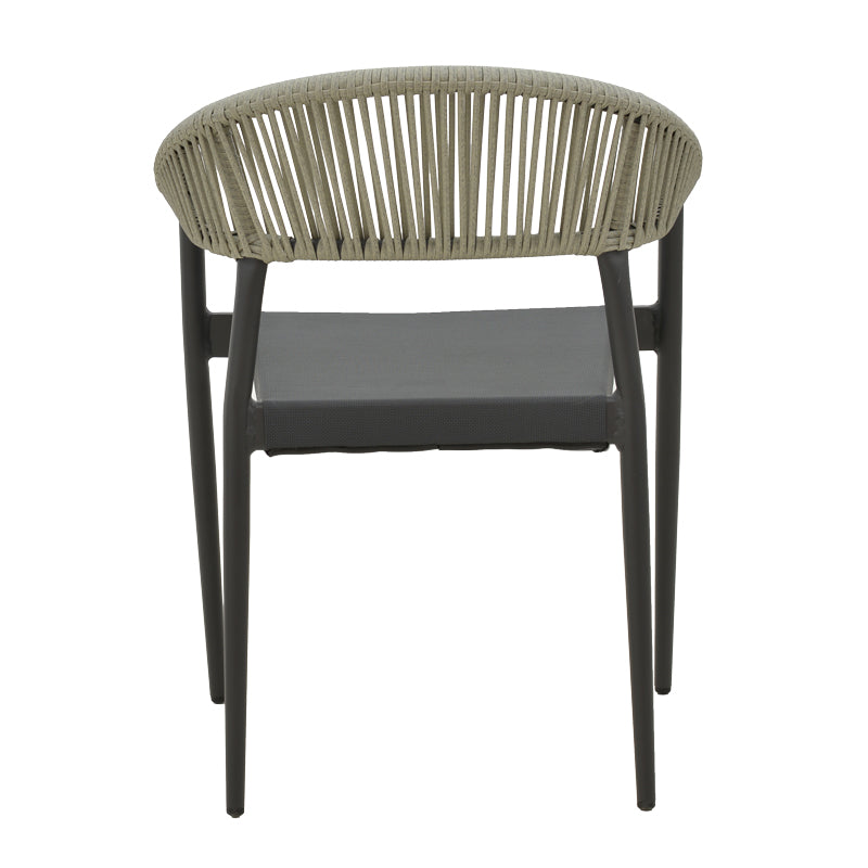 Градински стол Elation стифиращ се антрацит рамка-текстил антрацит ратан 56x52x76см