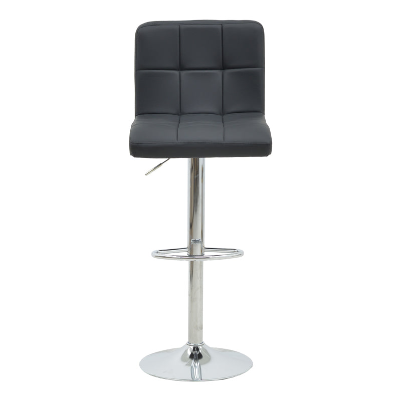 Бар стол Remina с регулируема височина черен пу-хром метален крак 44x44x112см