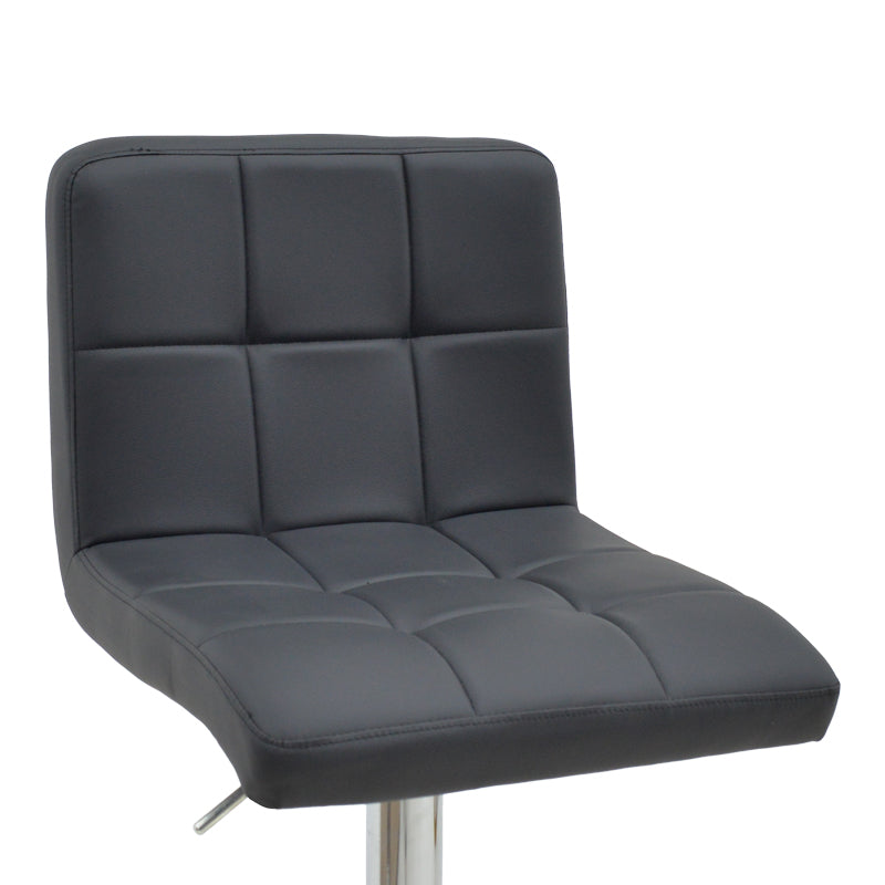 Бар стол Remina с регулируема височина черен пу-хром метален крак 44x44x112см