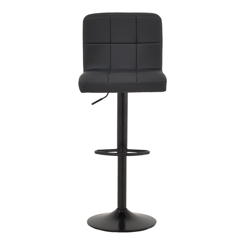 Бар стол Remina с регулируема височина черна pu-черна метална основа 44x44x112см