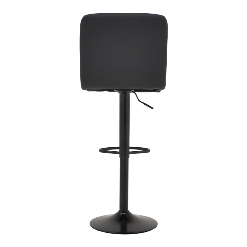 Бар стол Remina с регулируема височина черна pu-черна метална основа 44x44x112см