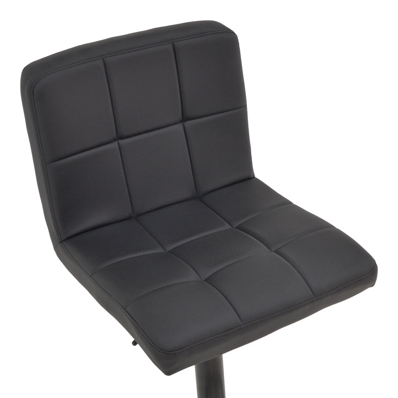 Бар стол Remina с регулируема височина черна pu-черна метална основа 44x44x112см