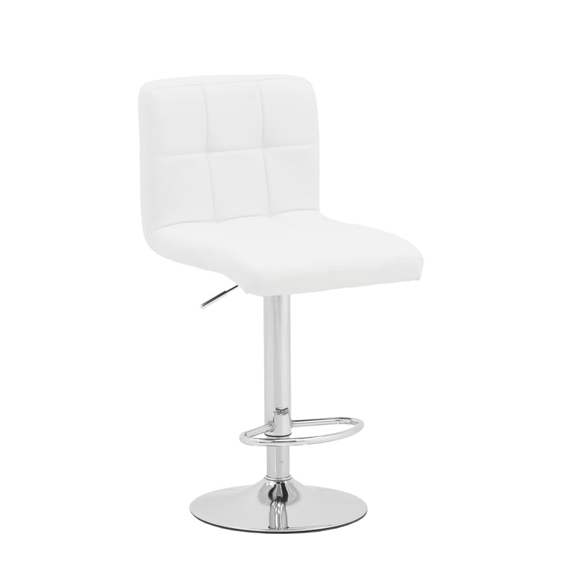 Бар стол Remina с регулируема височина бяла полиуретан-хром база 44x44x112см