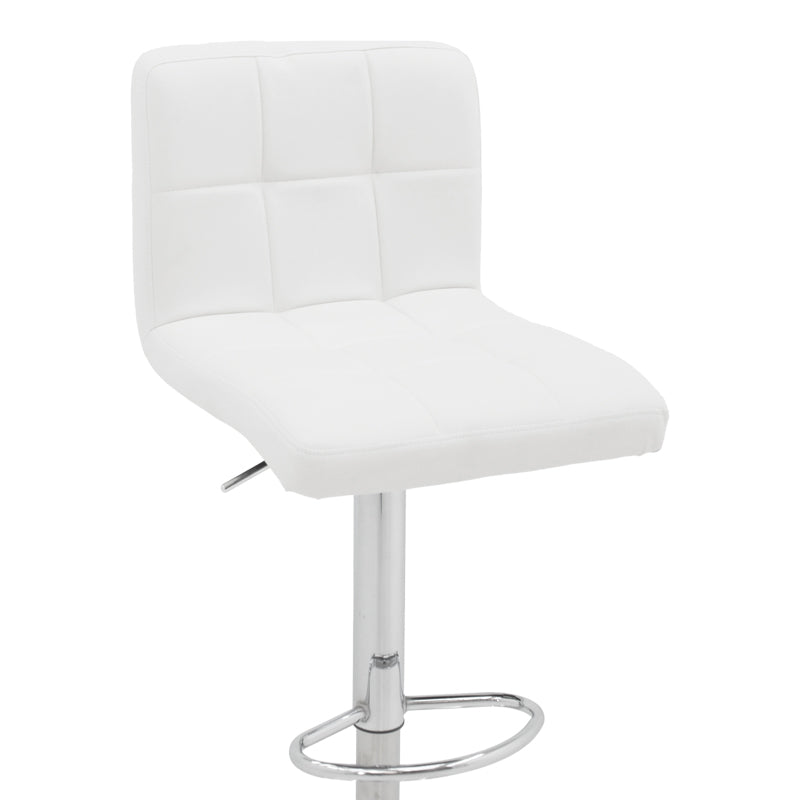 Бар стол Remina с регулируема височина бяла полиуретан-хром база 44x44x112см